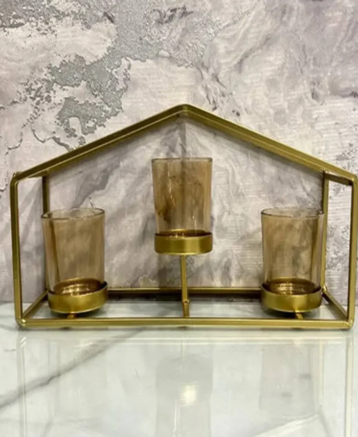 3 Steps Golden Candle Stand
