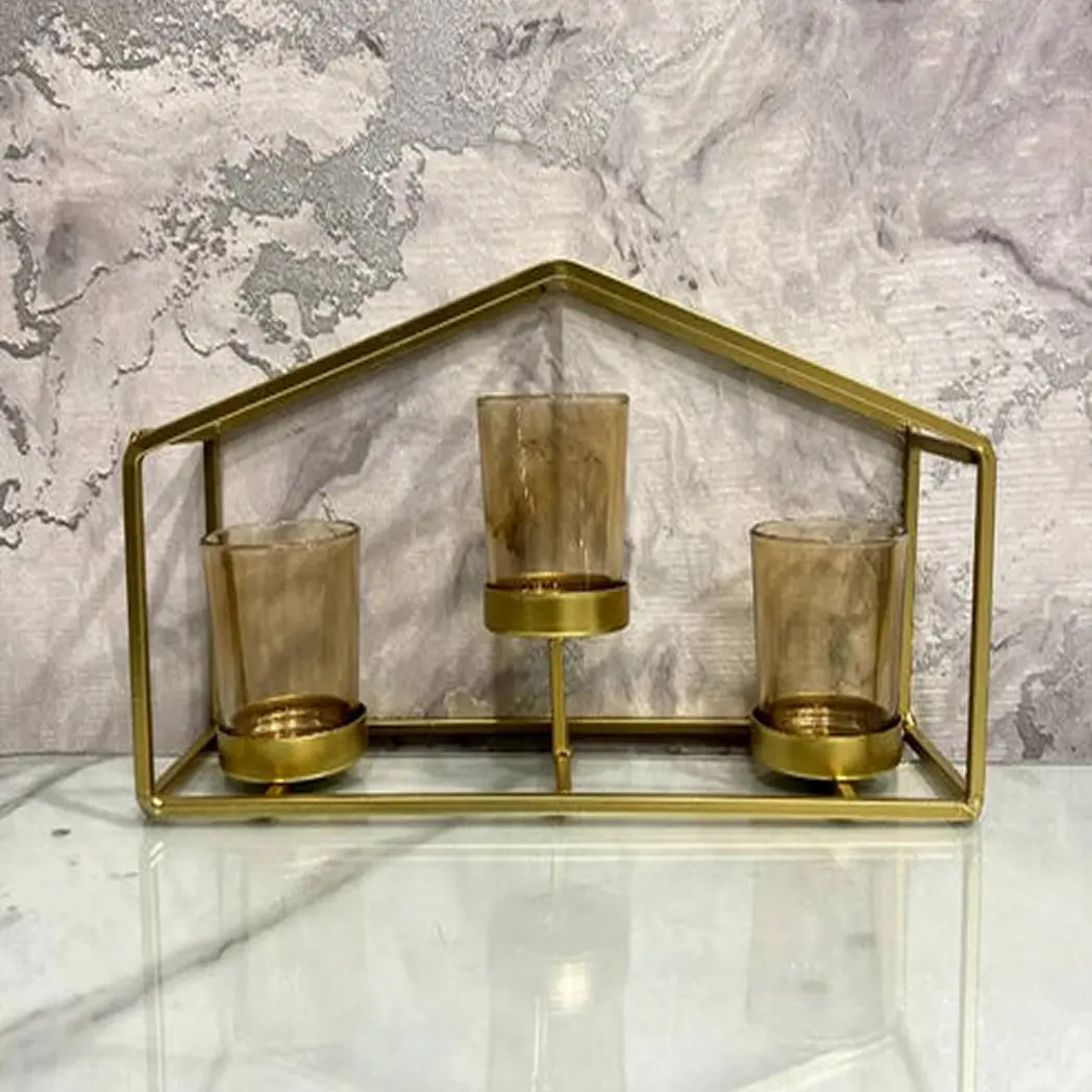 3 Steps Golden Candle Stand