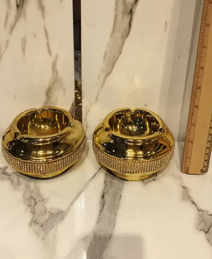Golden Ceramic Ashtray (Each Piece)